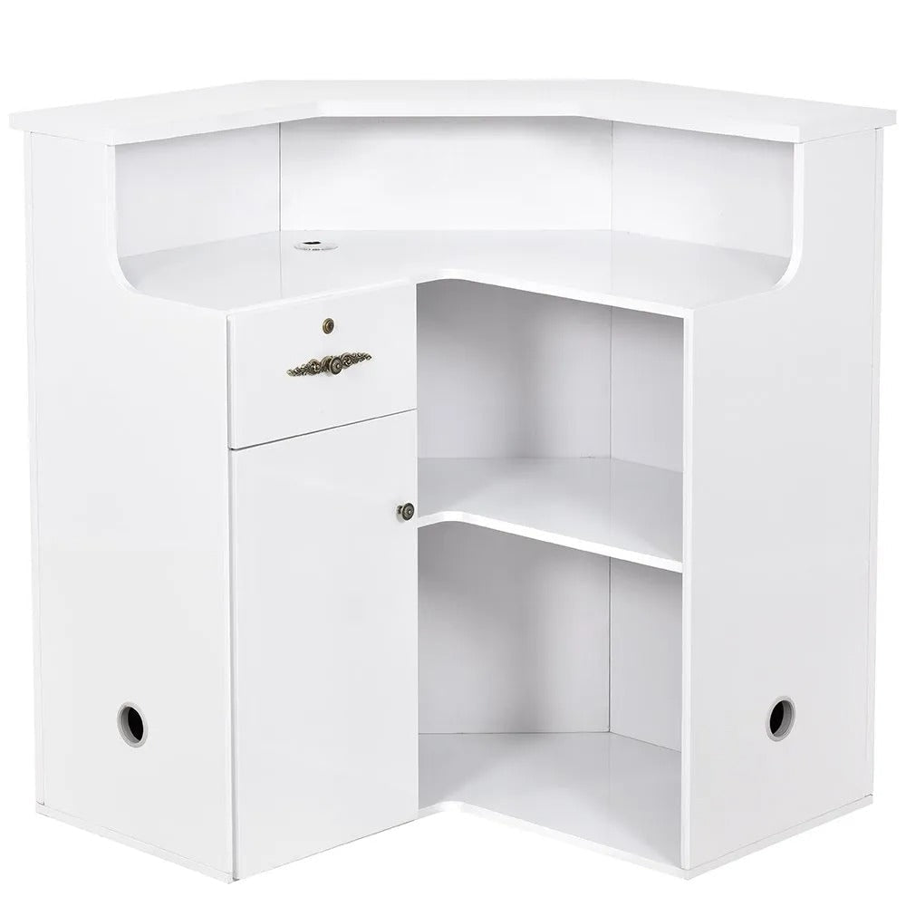 Valencia Reception Desk - Center White DIR - Reception Desks