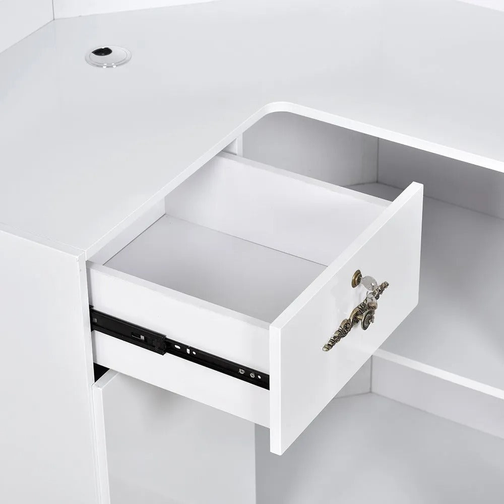 Valencia Reception Desk - Center White DIR - Reception Desks