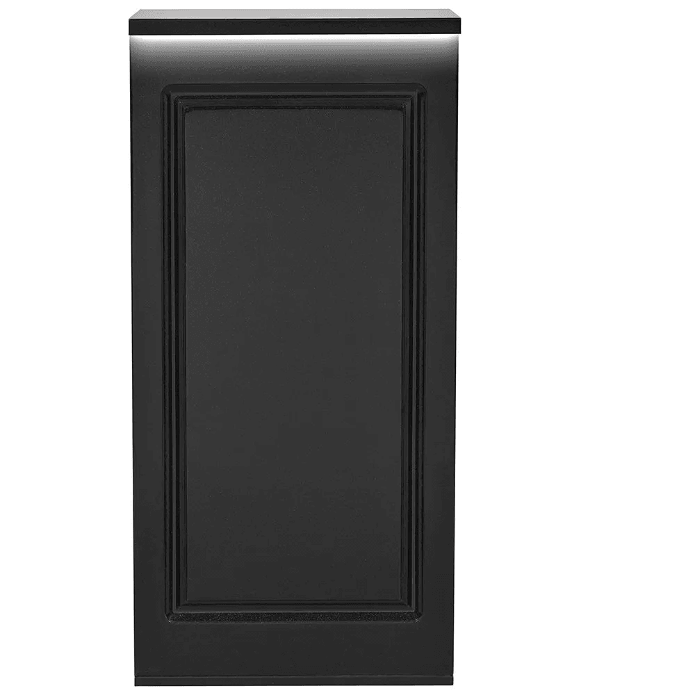 Valencia Reception Desk - Side Storage Meteor Black DIR - Reception Desks