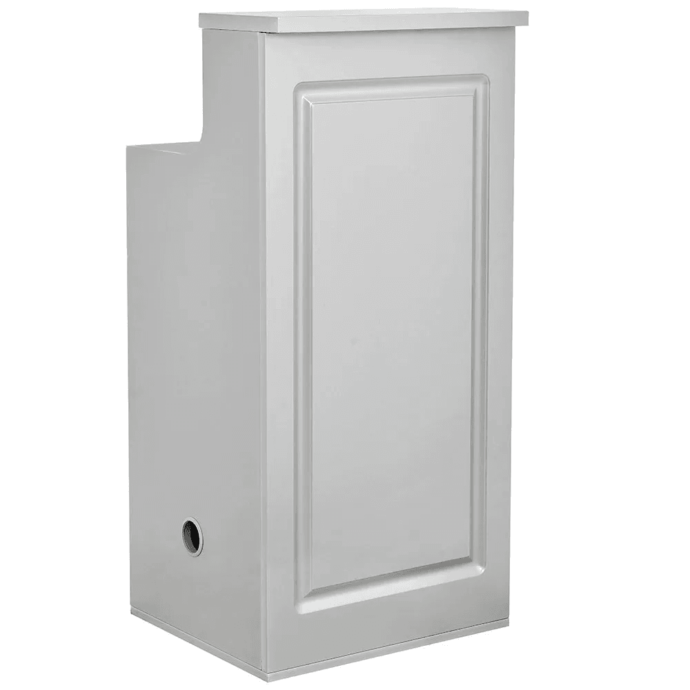 Valencia Reception Desk - Side Storage Silver DIR - Reception Desks