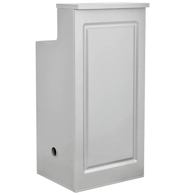 Valencia Reception Desk - Side Storage Silver DIR - Reception Desks