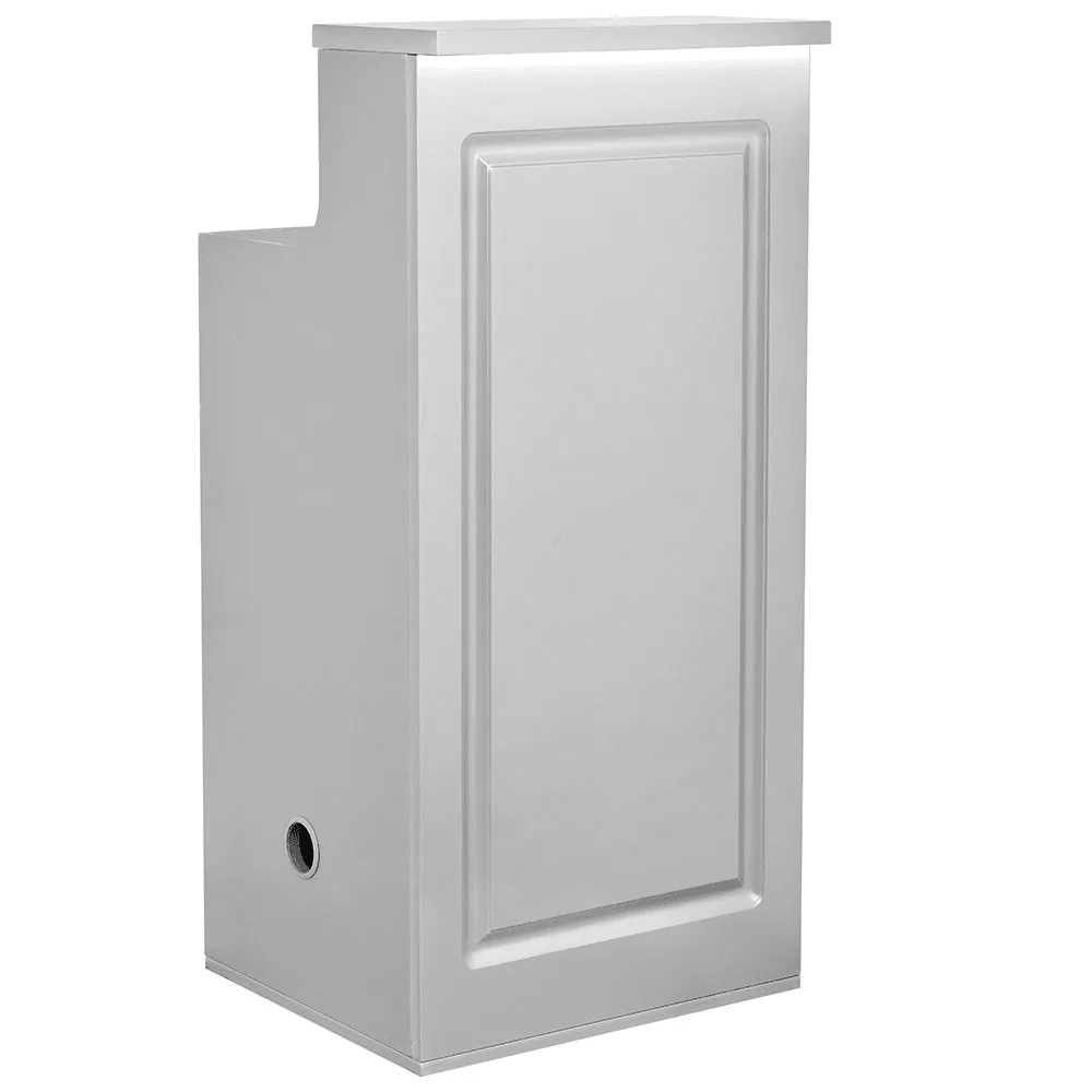 Valencia Reception Desk - Side Storage Silver DIR - Reception Desks