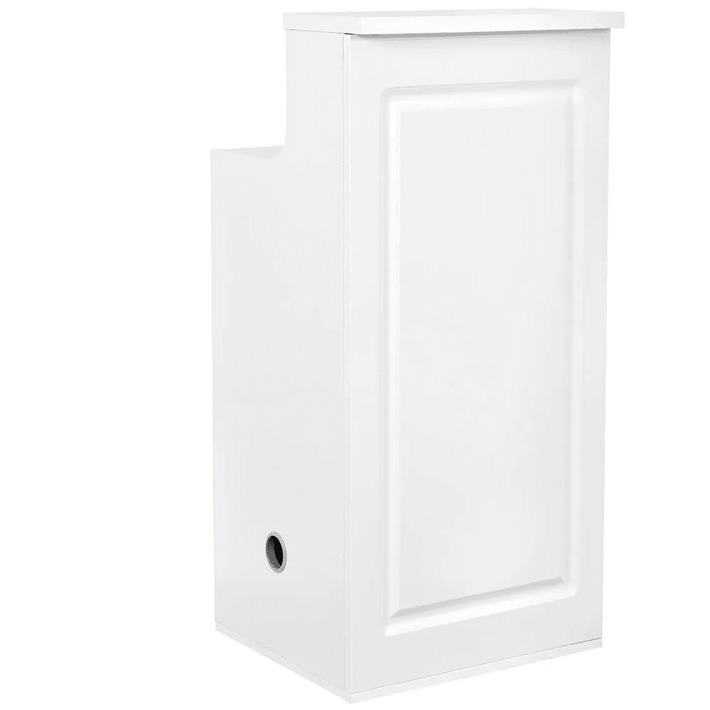 Valencia Reception Desk - Side Storage White DIR - Reception Desks