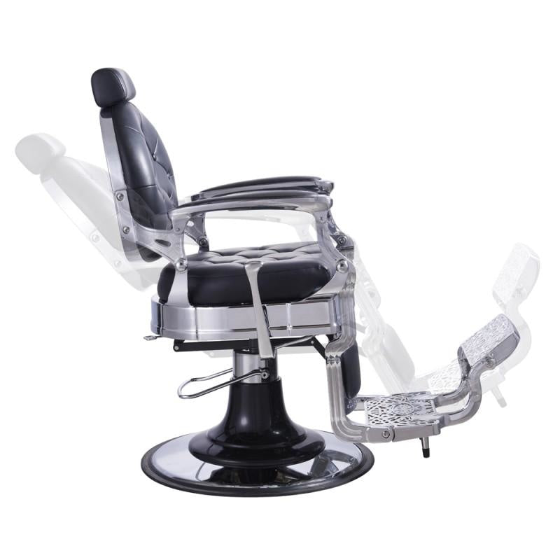 Vanquish Chrome Frame Barber Chair Black DIR - Barber Chairs