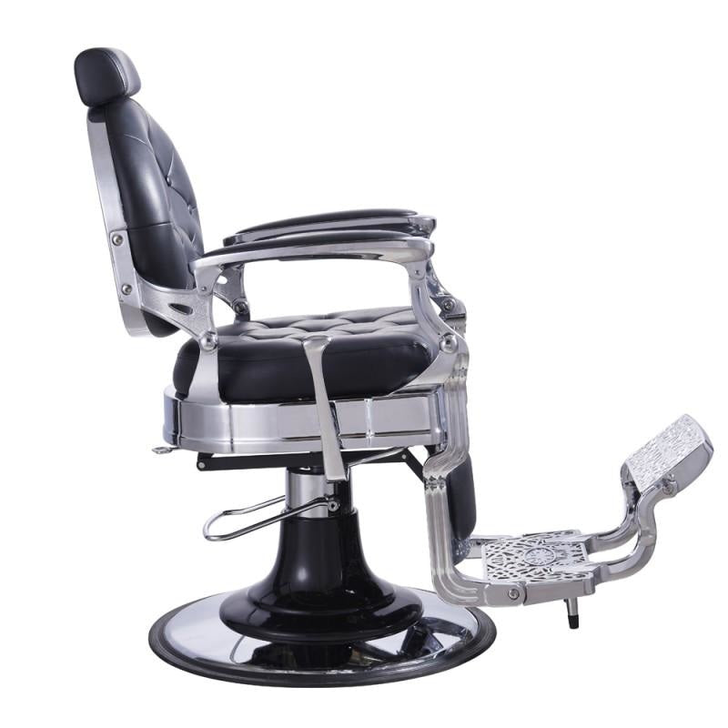 Vanquish Chrome Frame Barber Chair Black DIR - Barber Chairs