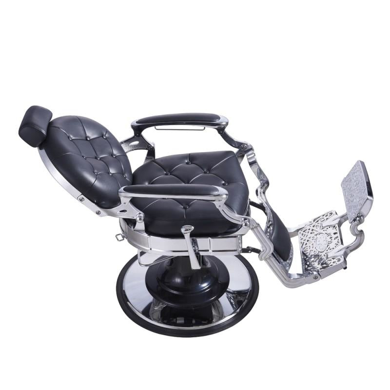 Vanquish Chrome Frame Barber Chair Black DIR - Barber Chairs