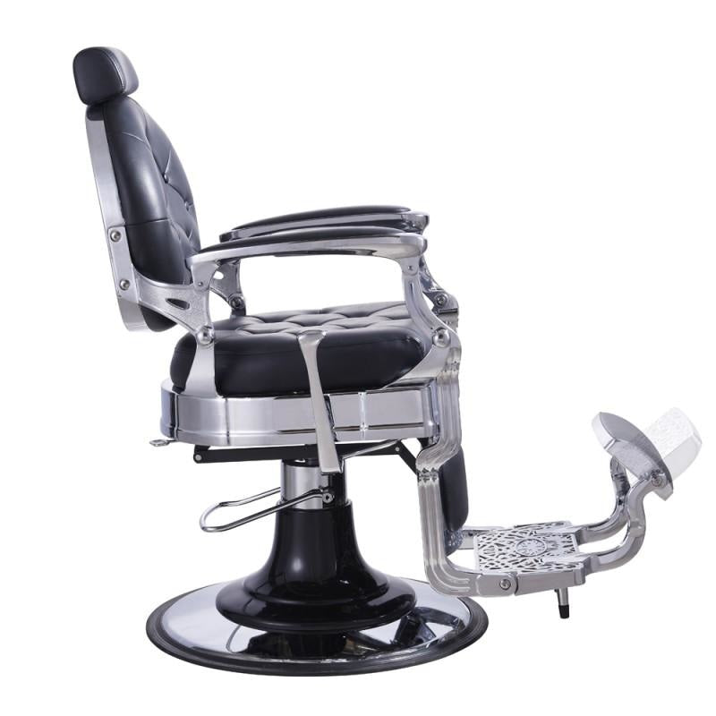 Vanquish Chrome Frame Barber Chair Black DIR - Barber Chairs