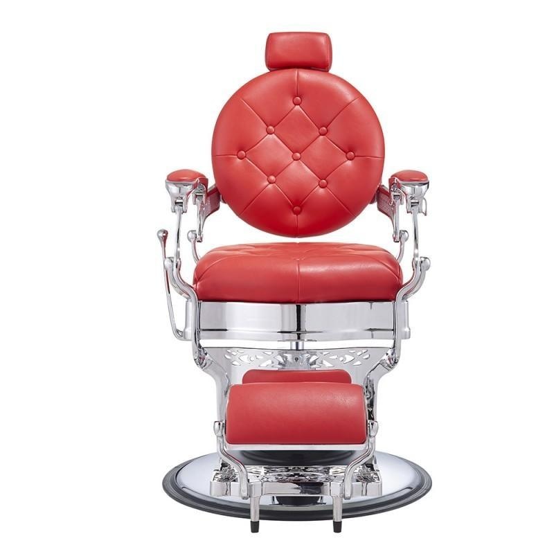 Vanquish Chrome Frame Barber Chair Red DIR - Barber Chairs