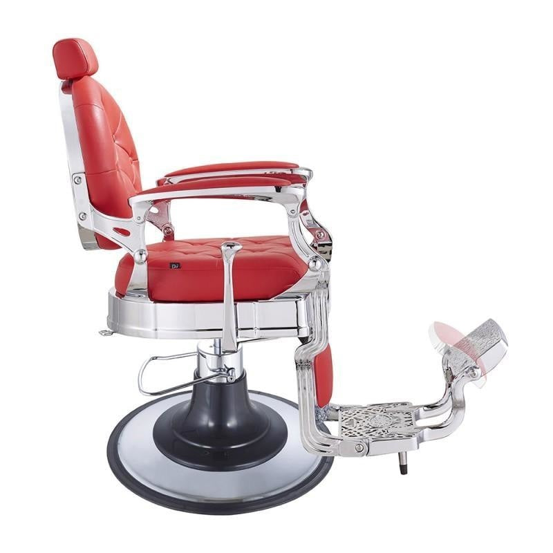 Vanquish Chrome Frame Barber Chair Red DIR - Barber Chairs