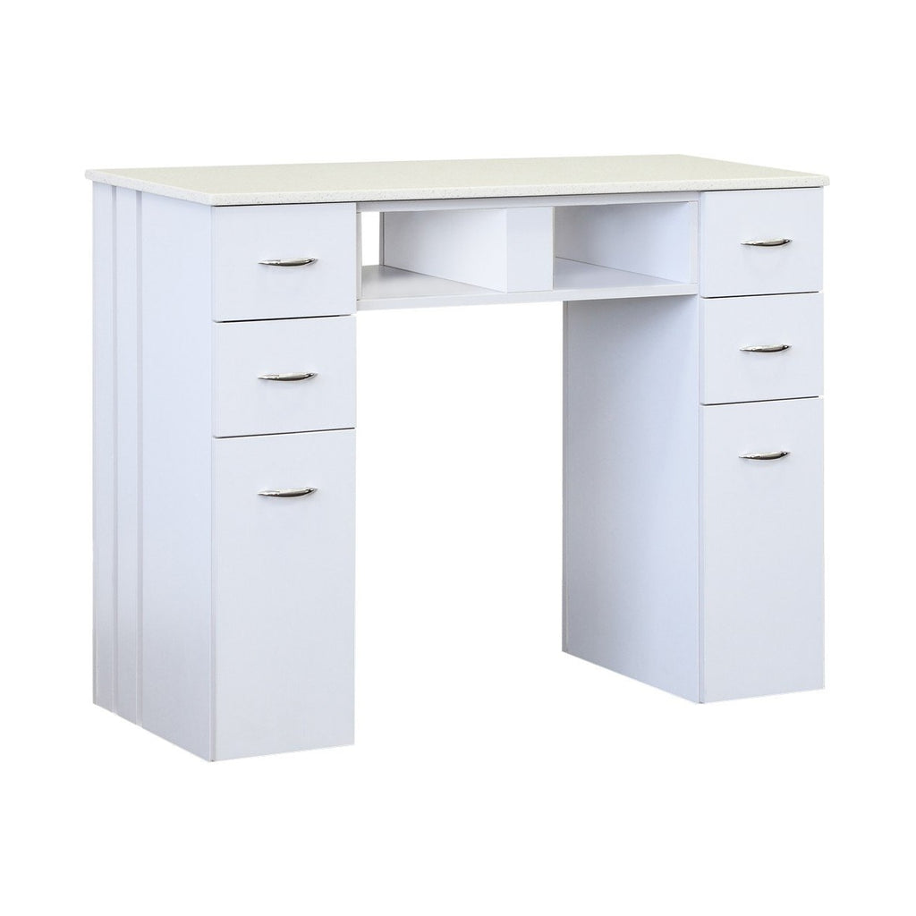 WHITE GRANITE TOP MANICURE TABLE White J&A USA - Manicure Tables