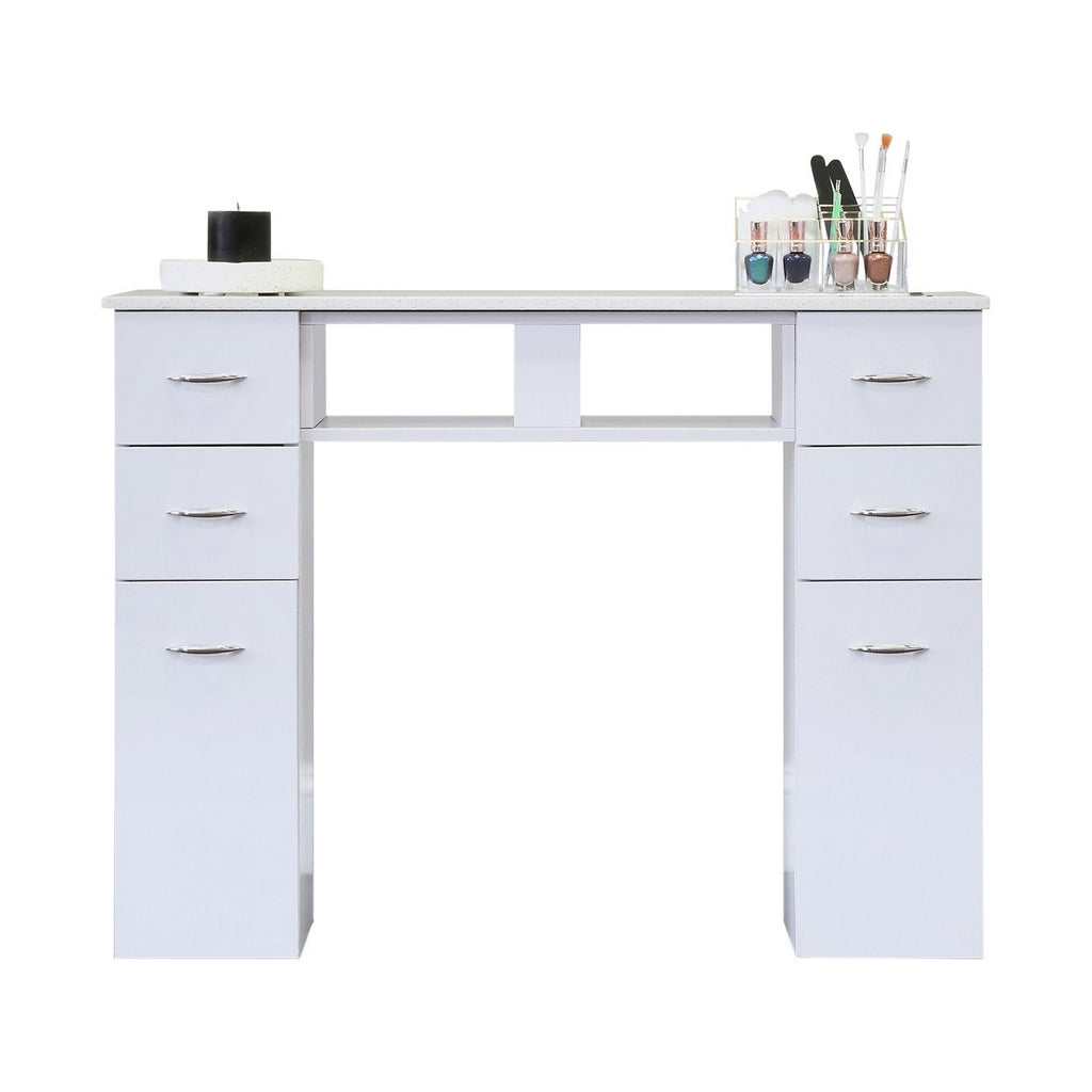 WHITE GRANITE TOP MANICURE TABLE White J&A USA - Manicure Tables