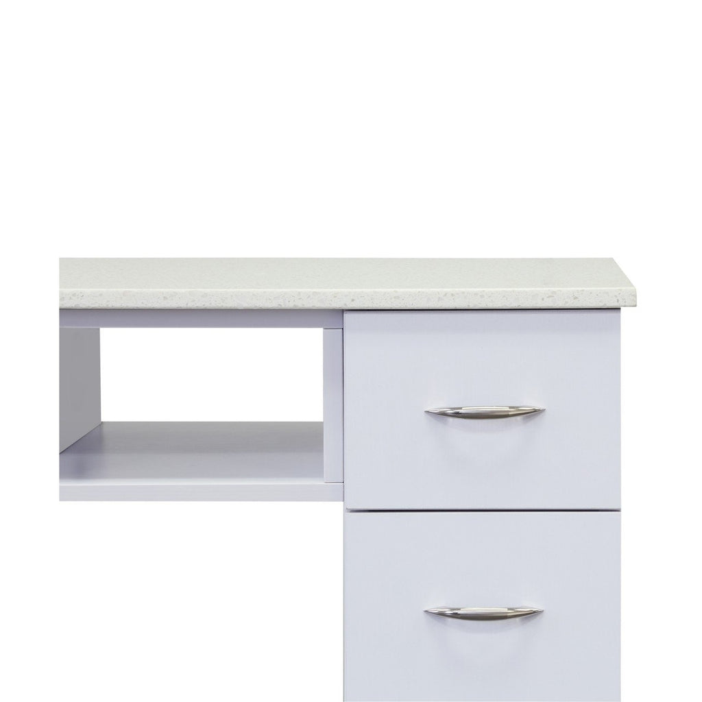 WHITE GRANITE TOP MANICURE TABLE White J&A USA - Manicure Tables