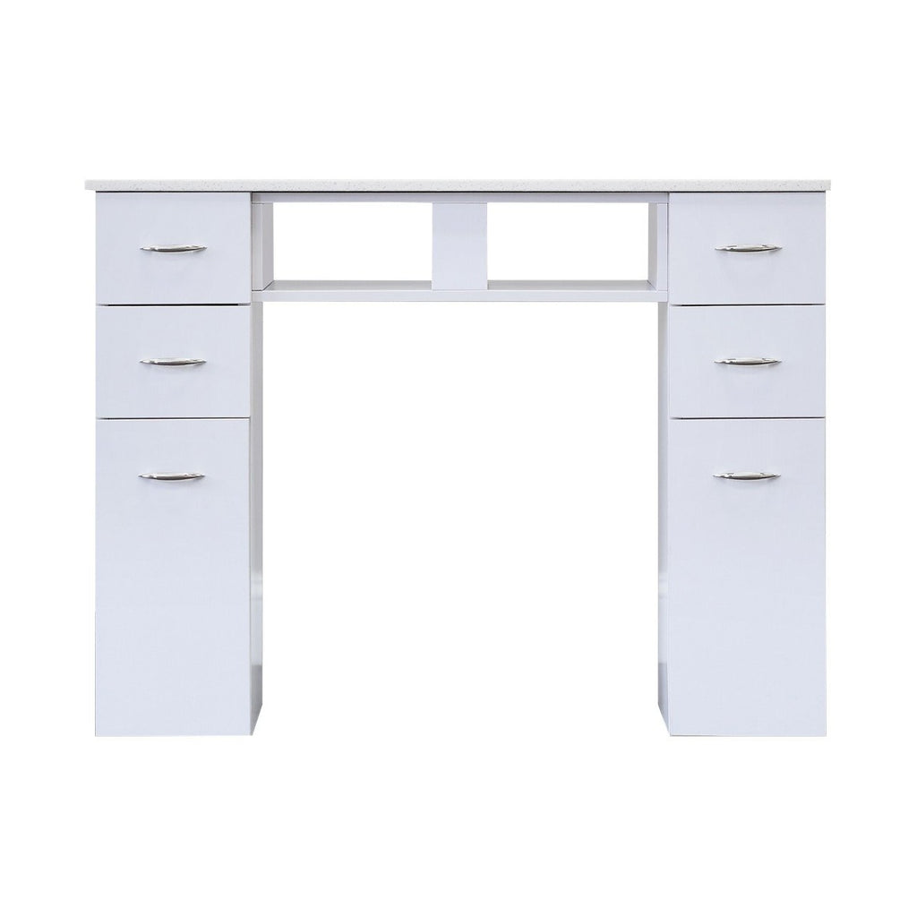 WHITE GRANITE TOP MANICURE TABLE White J&A USA - Manicure Tables