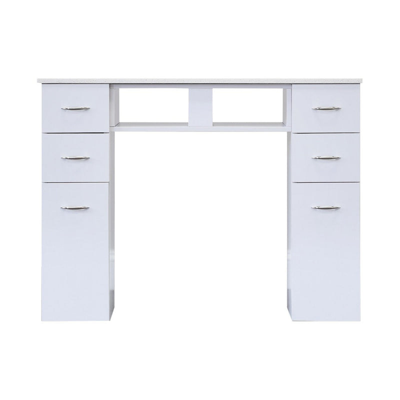 WHITE GRANITE TOP MANICURE TABLE White J&A USA - Manicure Tables