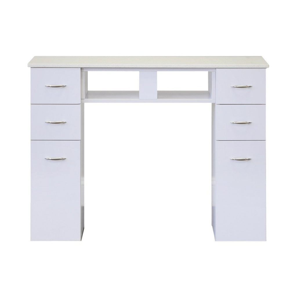 WHITE GRANITE TOP MANICURE TABLE White J&A USA - Manicure Tables