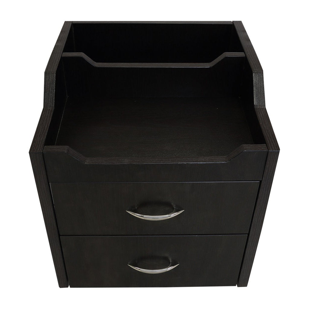 Wood Top Pedicure Cart Dark Brown J&a Usa - Trolleys