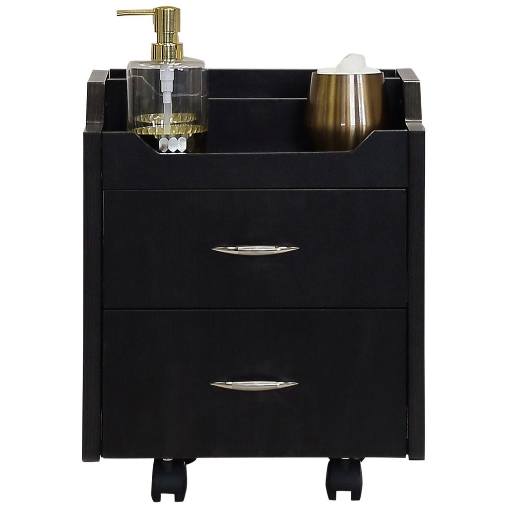 Wood Top Pedicure Cart Dark Brown J&a Usa - Trolleys