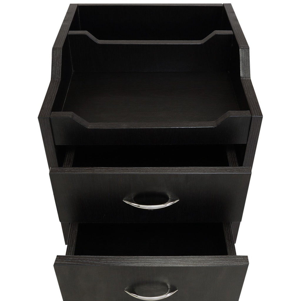 Wood Top Pedicure Cart Dark Brown J&a Usa - Trolleys