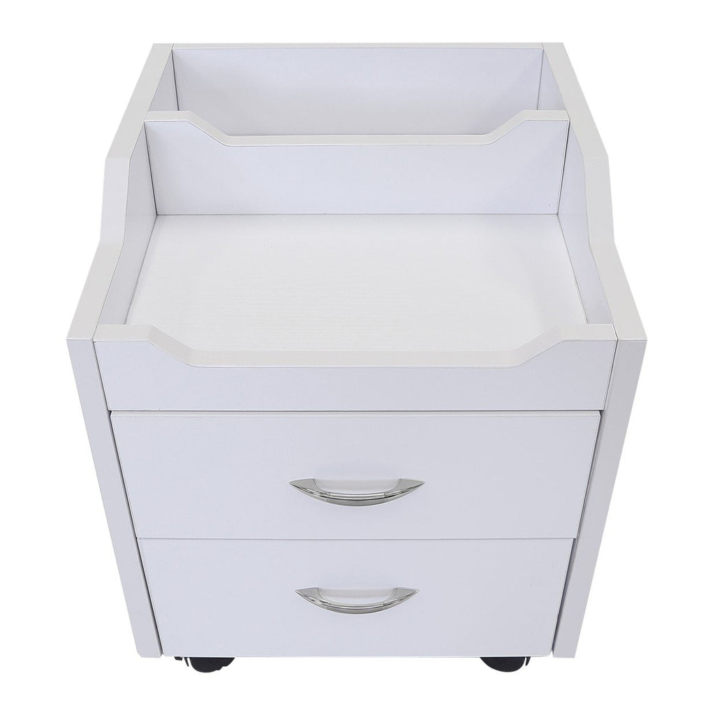 Wood Top Pedicure Cart White J&A USA - Trolleys
