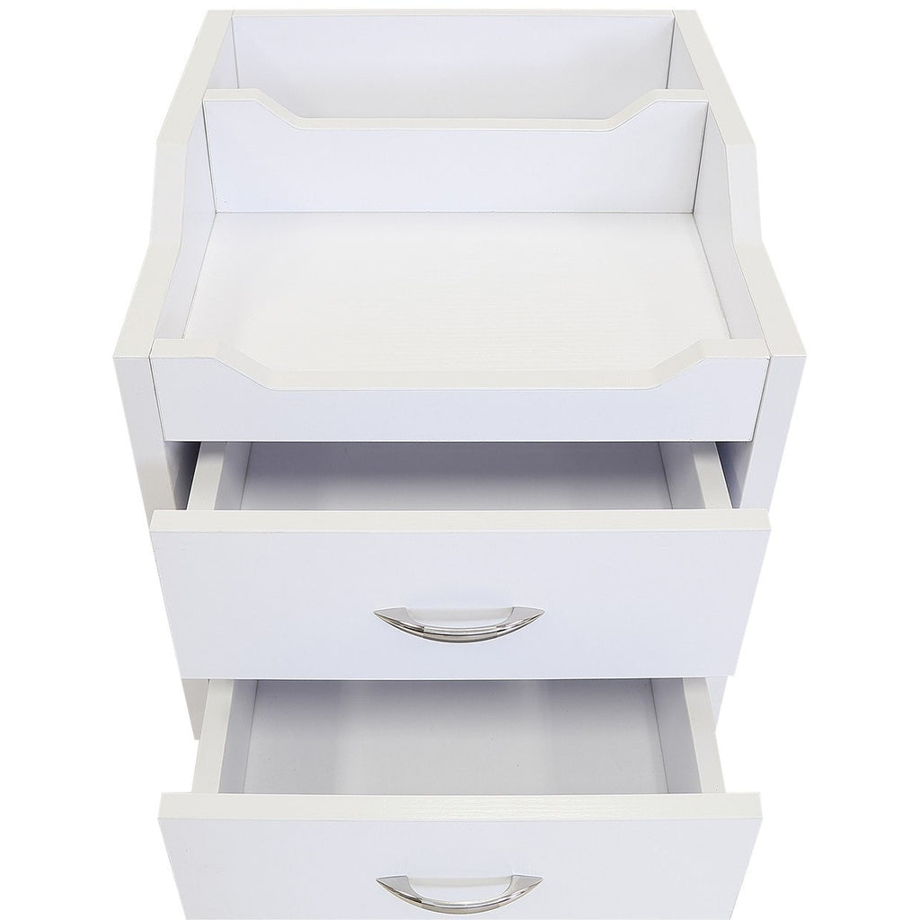 Wood Top Pedicure Cart White J&A USA - Trolleys