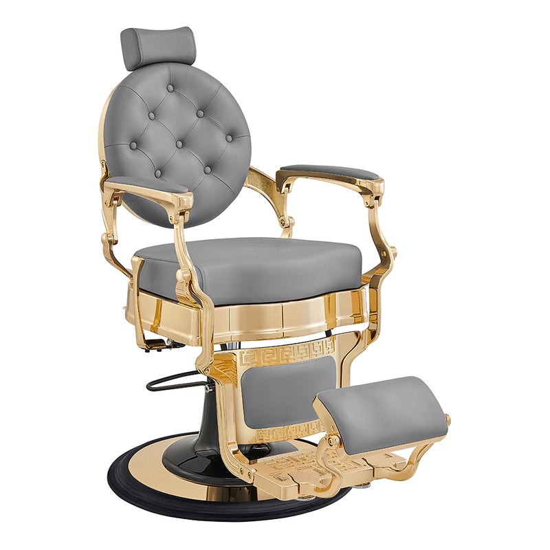 Princeton II Gold Barber Chair - Gray DIR