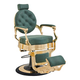 Princeton II Gold Barber Chair - Vintage Green DIR