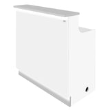 Janus Deluxe - LED Reception Front Desk White & Silver DIR