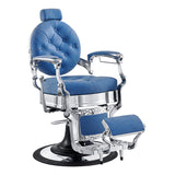 Vanquish Chrome Frame Barber Chair Vintage Blue DIR