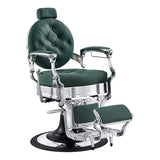 Vanquish Chrome Frame Barber Chair Vintage Green DIR