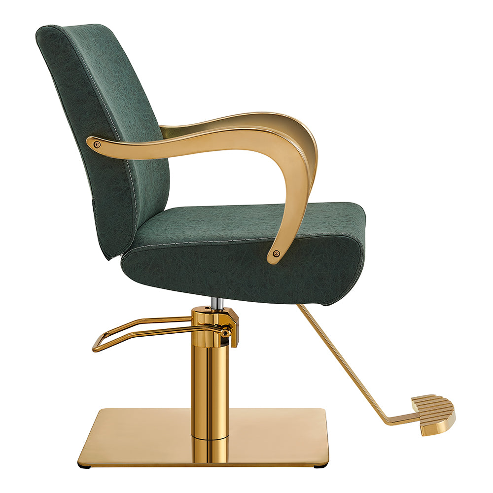 Meteor Gold Salon Styling Chair Vintage Green DIR