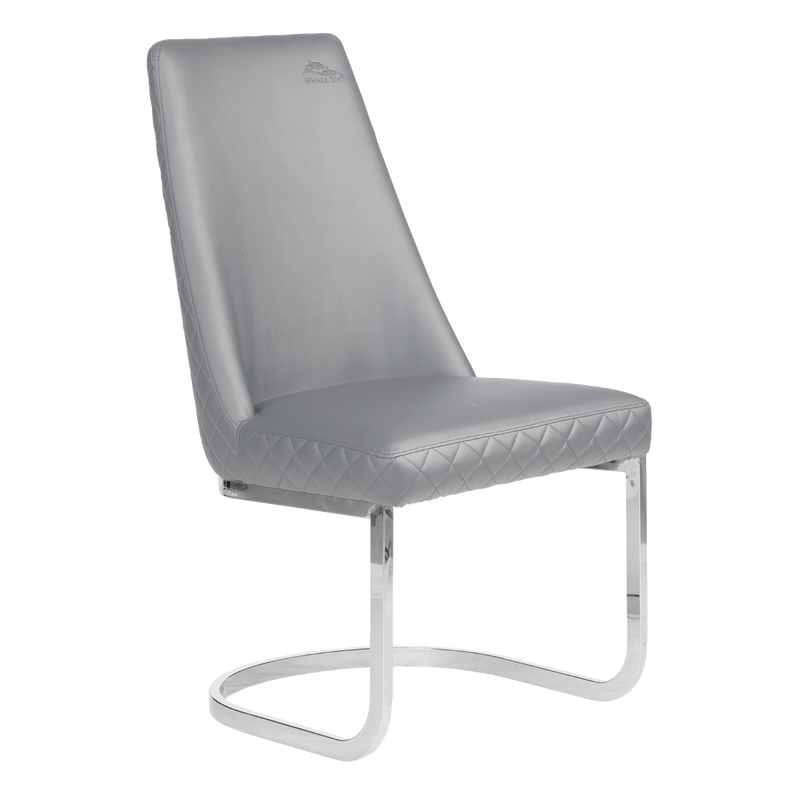 Whale Spa Customer Chair Diamond in Gray with modern design and metal cantilever base.