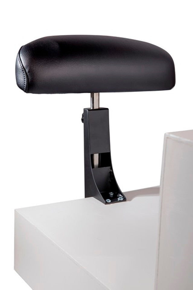 Foot Rest with Mounting Bracket - In Chrome and Black Vinyl Belava