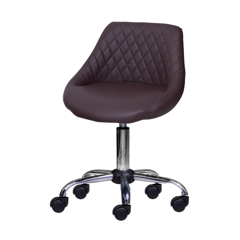 Whale Spa Chocolate chair with quilted design on a white background