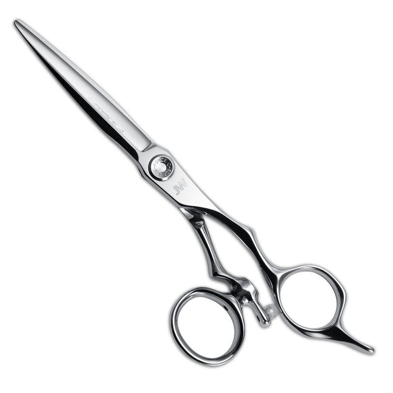 JW Shears Cobalt Force CF4 Swivel Thumb Shears with ergonomic handle, on white background.