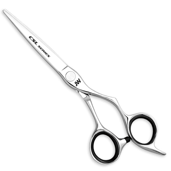 JW CSL Series Right Handed Shears by JW Shears, silver with black grips—ideal for hairstylists.