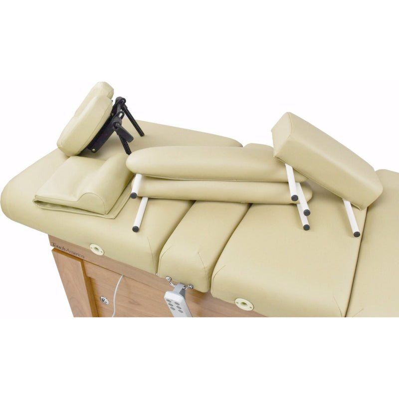 TouchAmerica High-End Accessory Package Camel massage table with adjustable cushions and cradle.