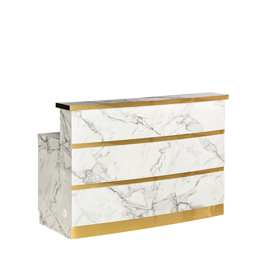 Gold & Marble Reception Desk (Curved)...