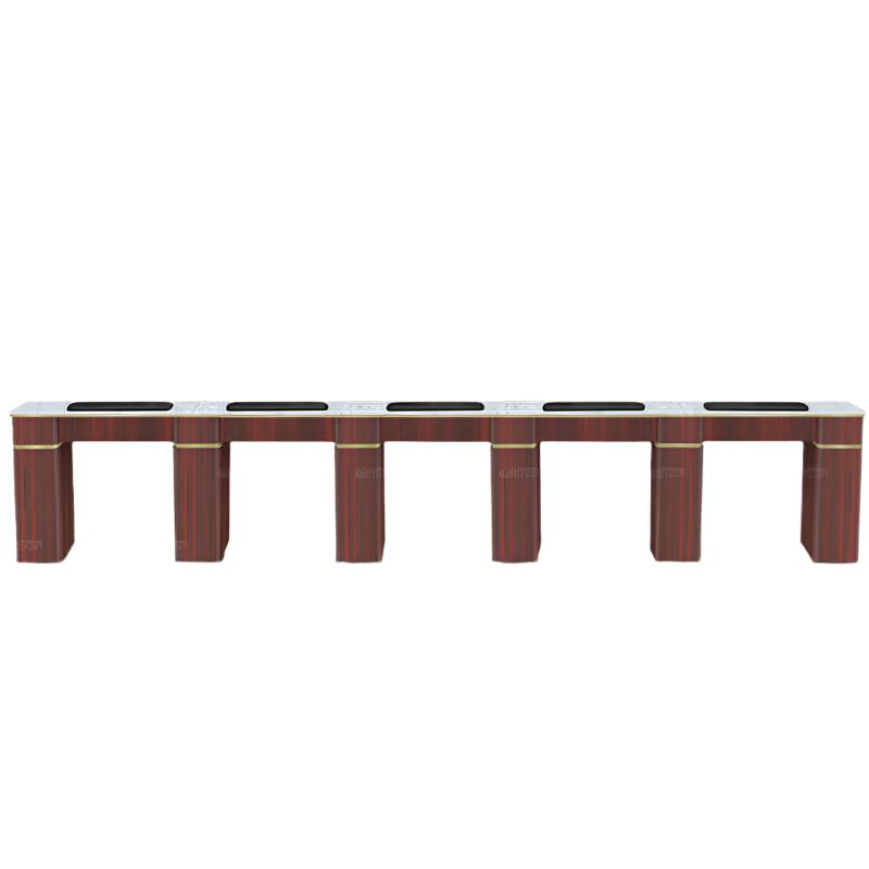 Gulfstream GS9130 + (GS9131 x 3) Verona Quintuple Nail Table without Ventilation System and Fans (5 Units)