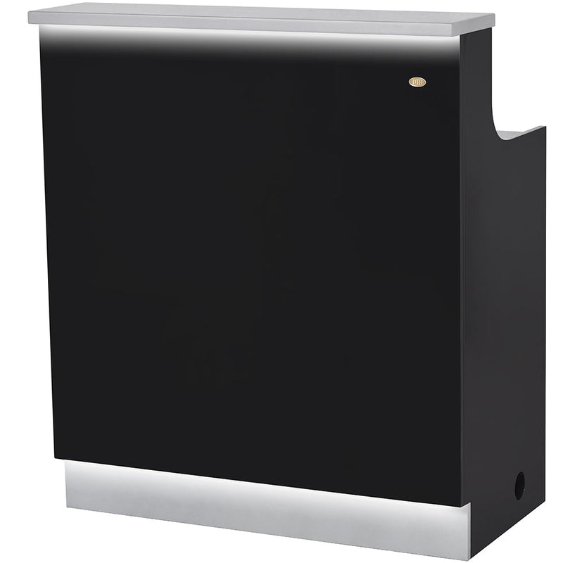 Janus Deluxe - LED Reception Front Desk Black & Silver DIR