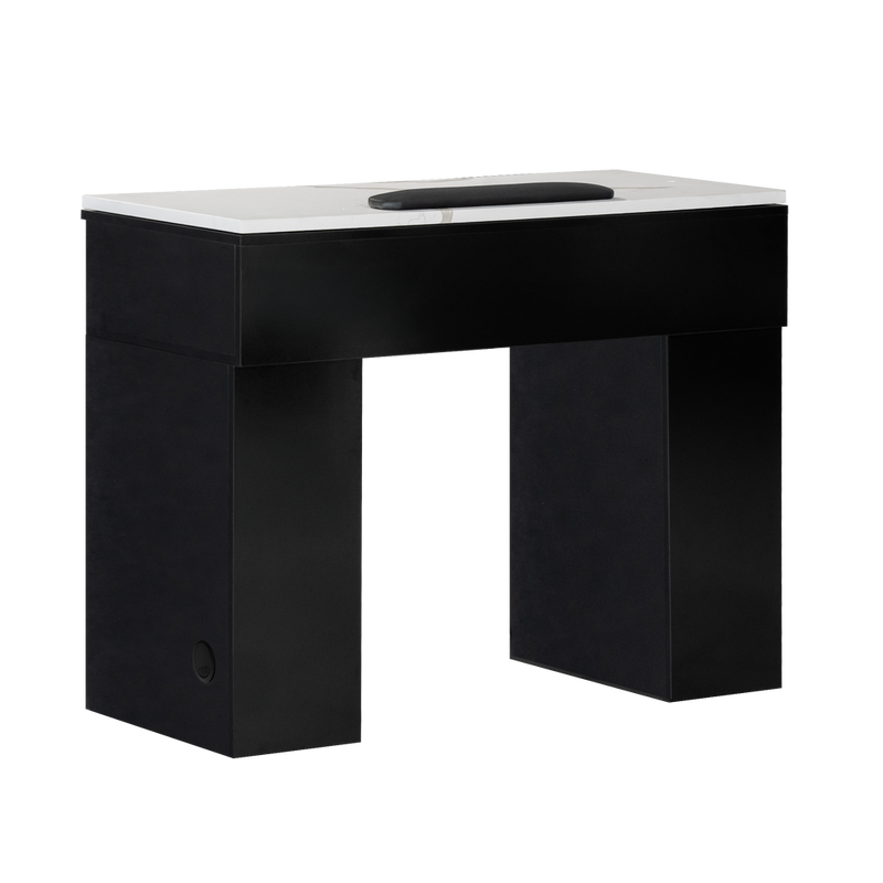 MIRA Black and white side table on a white background