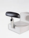 Foot Rest with Mounting Bracket - In Chrome and Black Vinyl Belava