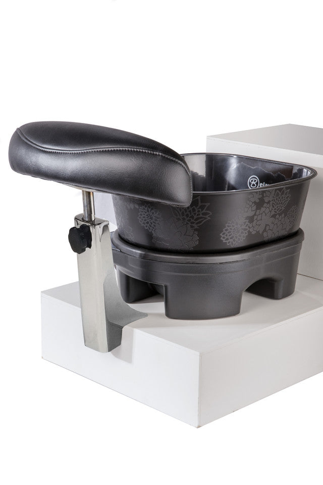 Foot Rest with Mounting Bracket - In Chrome and Black Vinyl Belava