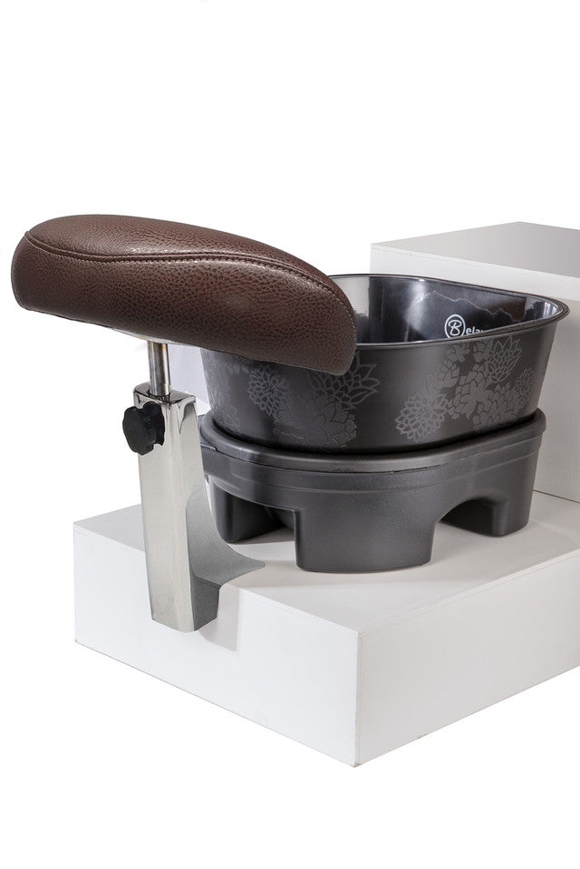 Foot Rest with Mounting Bracket - In Chrome and Custom Color Upholstery Belava