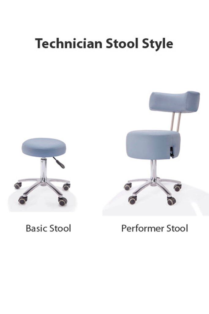 Designer Pedi Stool - Pedicure Technician's Stool, Low Height Range.