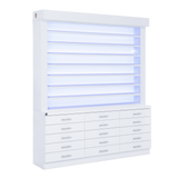Single Sided Double-Tier Polish Display/Cabinet Gloss White Whale Spa