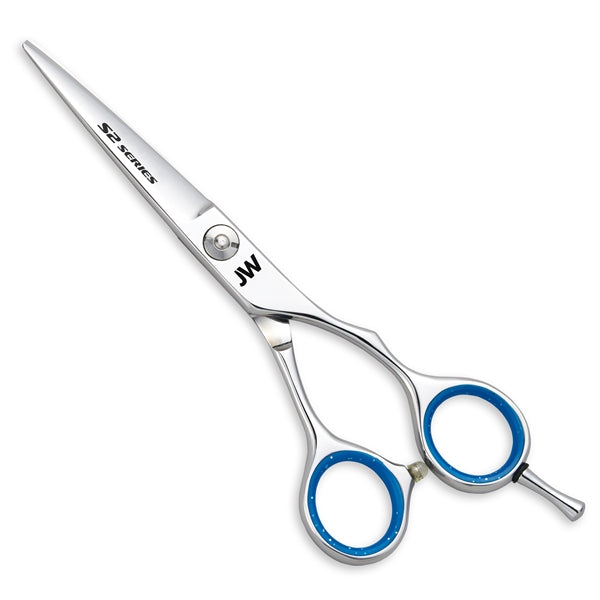 JW S2 Series Right Handed Shears by JW Shears, premium stainless steel with blue rings.