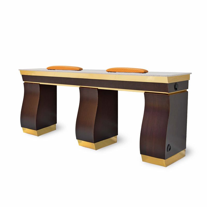 72" Sewell Double Nail Table - Chocolate
