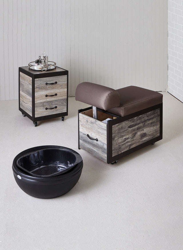 Elora Pedicure Dolly / Portable Pedicure Cart with Adjustable Foot Rest Belava
