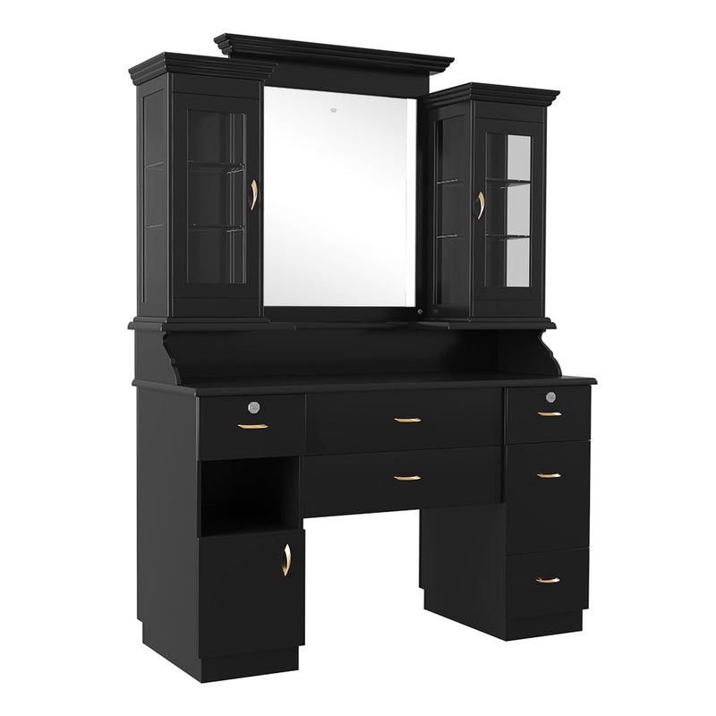 Sterling LED lighted Barber Stations Black DIR