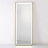 Symphony LED Styling Station and Modern Mirror with Light – Anodized Aluminum Metal Frame Brushed-Gold DIR